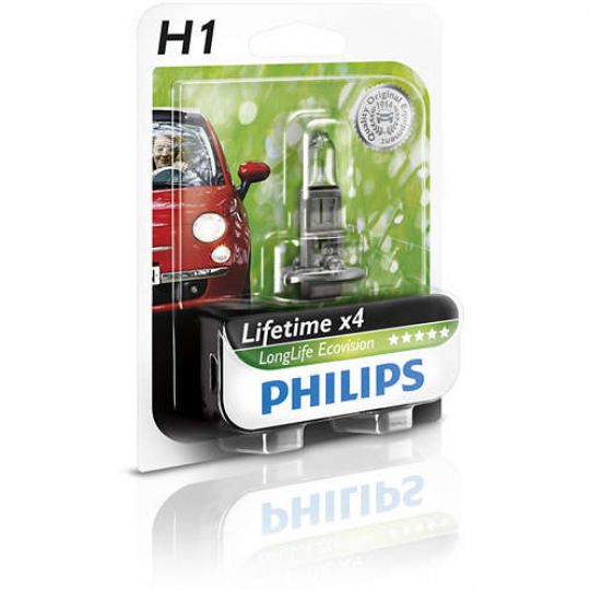 Philips LongLife EcoVision (служат в 4 раза дольше) - Лампочки автомобильные