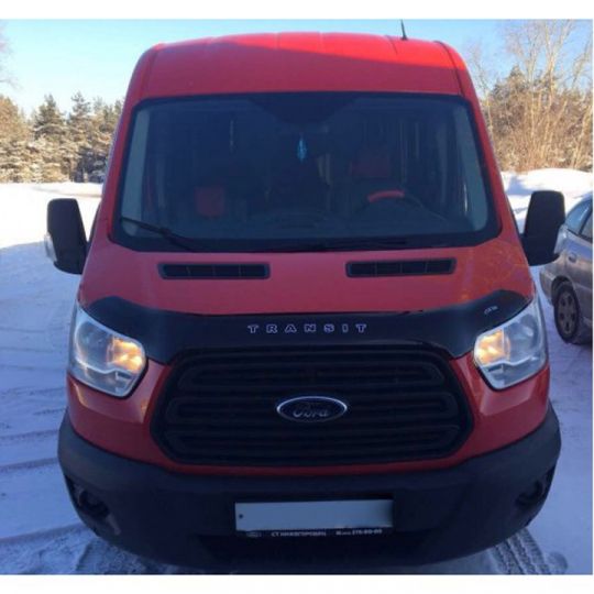 VipTuning Ford Transit VII '14- (вариант B) Дефлектор капота "мухобойка"