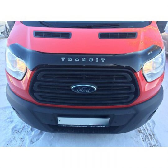 VipTuning Ford Transit VII '14- (вариант B) Дефлектор капота "мухобойка"
