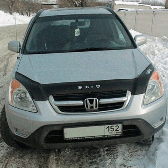 VipTuning Honda CR-V II '01-06 Дефлектор капота "мухобойка" VipTuning Honda CR-V II '01-06 Дефлектор капота "мухобойка"