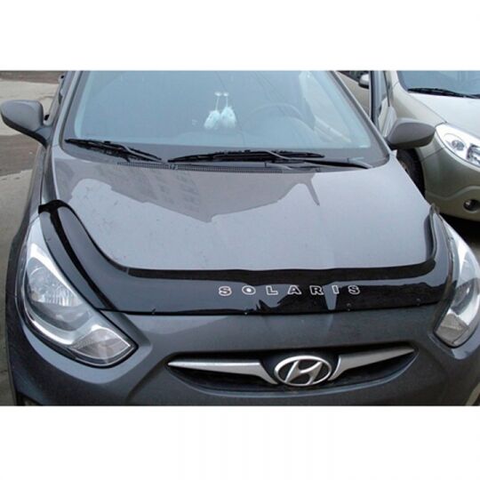 VipTuning Hyundai Accent IV '10-17 Дефлектор капота "мухобойка" VipTuning Hyundai Accent IV '10-17 Дефлектор капота "мухобойка"
