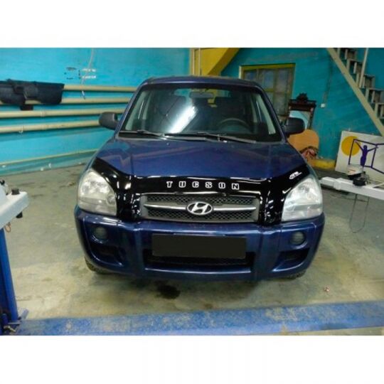 VipTuning Hyundai Tucson I '04-09 Дефлектор капота "мухобойка" VipTuning Hyundai Tucson I '04-09 Дефлектор капота "мухобойка"