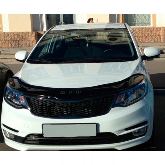 VipTuning KIA Rio III '11- Дефлектор капота "мухобойка" VipTuning KIA Rio III '11- Дефлектор капота "мухобойка"