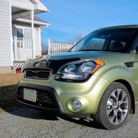 VipTuning KIA Soul I '11-13 Дефлектор капота "мухобойка"