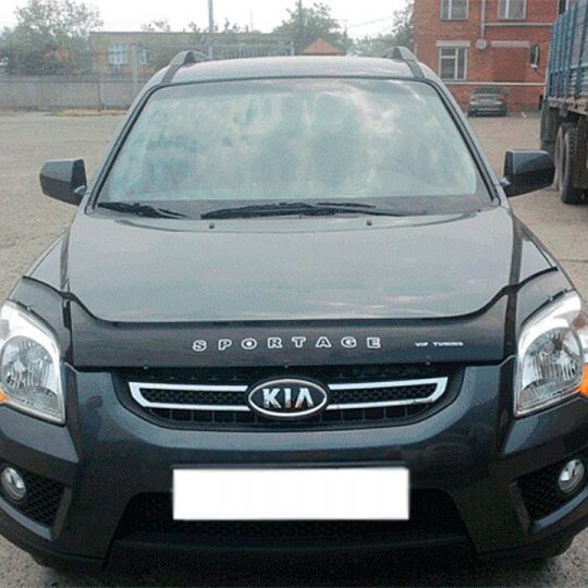 VipTuning KIA Sportage II '04-10 Дефлектор капота "мухобойка" VipTuning KIA Sportage II '04-10 Дефлектор капота "мухобойка"