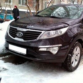 VipTuning KIA Sportage III '10-15 Дефлектор капота "мухобойка"