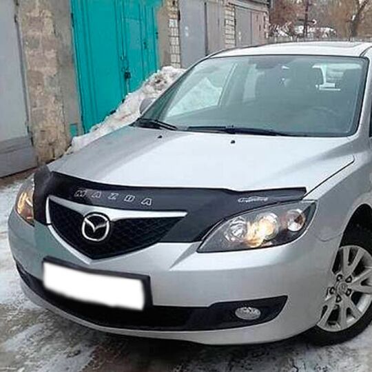 VipTuning Mazda 3 (BK) I '03-09 хэтчбек Дефлектор капота "мухобойка" VipTuning Mazda 3 (BK) I '03-09 хэтчбек Дефлектор капота "мухобойка"