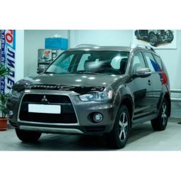 VipTuning Mitsubishi Outlander II '10-12 Дефлектор капота "мухобойка"