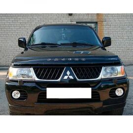 VipTuning Mitsubishi Pajero Sport I '96-08 Дефлектор капота "мухобойка"