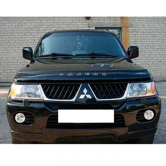 VipTuning Mitsubishi Pajero Sport I '96-08 Дефлектор капота "мухобойка" VipTuning Mitsubishi Pajero Sport I '96-08 Дефлектор капота "мухобойка"