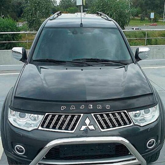 VipTuning Mitsubishi Pajero Sport II '08- Дефлектор капота "мухобойка" VipTuning Mitsubishi Pajero Sport II '08- Дефлектор капота "мухобойка"
