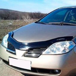 VipTuning Nissan Primera (P12) '02-07 Дефлектор капота "мухобойка"
