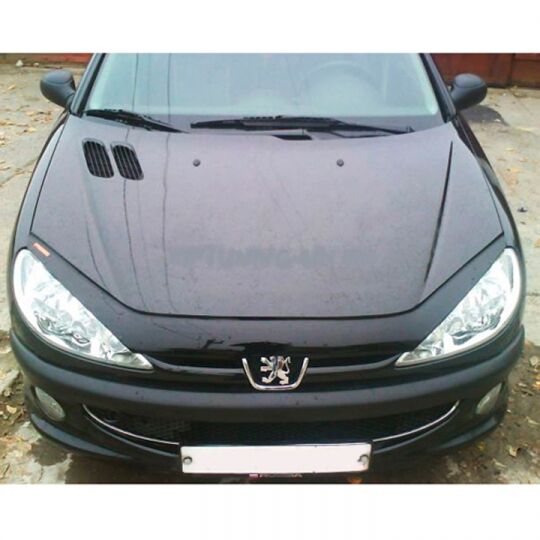 VipTuning Peugeot 206 '98- Дефлектор капота "мухобойка" VipTuning Peugeot 206 '98- Дефлектор капота "мухобойка"