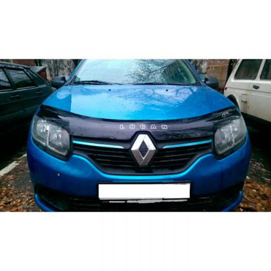 VipTuning Renault Logan II '12- Дефлектор капота "мухобойка" VipTuning Renault Logan II '12- Дефлектор капота "мухобойка"