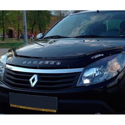 VipTuning Renault Sandero I '07-12 Дефлектор капота "мухобойка"