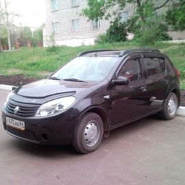 VipTuning Renault Sandero I '07-12 Дефлектор капота "мухобойка"