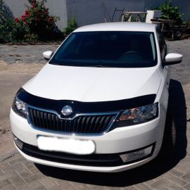 VipTuning Skoda Rapid '12- Дефлектор капота "мухобойка"