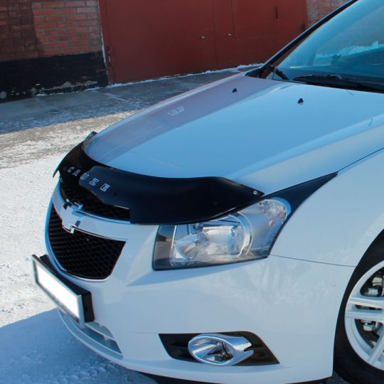 VL-Tuning Chevrolet Cruze II '08- (короткий) Дефлектор капота "мухобойка"