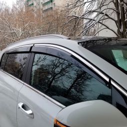 Alvi-Style Дефлекторы окон на Kia Sportage IV '15-21 (нержав. хром. молдинг, накладные)