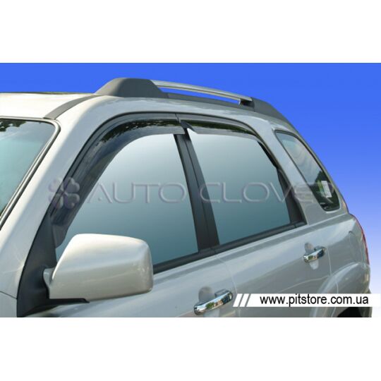 Auto Clover Дефлекторы окон на KIA SPORTAGE II '04-10 (накладные) Auto Clover Дефлекторы окон на KIA SPORTAGE II '04-10 (накладные)