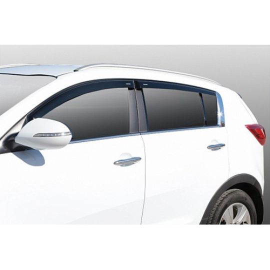 Azard Дефлекторы окон на Kia Sportage III '10-15 (ПК, накладные) Azard Дефлекторы окон на Kia Sportage III '10-15 (ПК, накладные)