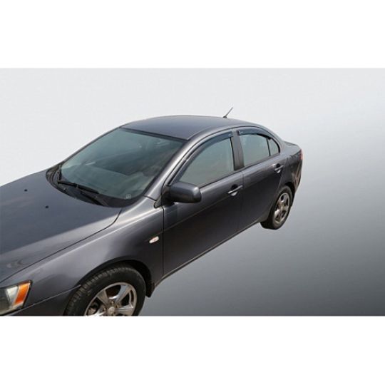 Azard Дефлекторы окон на Mitsubishi Lancer X '07- седан (ПК, накладные)