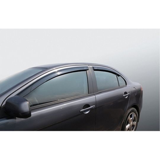 Azard Дефлекторы окон на Mitsubishi Lancer X '07- седан (ПК, накладные)
