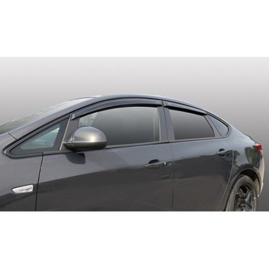 Azard Дефлекторы окон на Opel Astra J '12- седан (ПК, накладные) Azard Дефлекторы окон на Opel Astra J '12- седан (ПК, накладные)