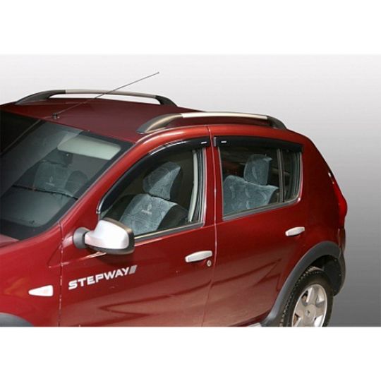 Azard Дефлекторы окон на Renault Sandero/Dacia Sandero I '07-12 (ПК, накладные) Azard Дефлекторы окон на Renault Sandero/Dacia Sandero I '07-12 (ПК, накладные)