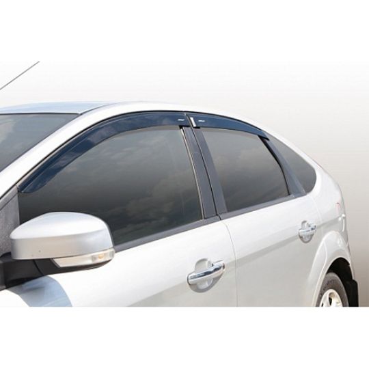 Azard Дефлекторы окон на Ford Focus II '05-10 седан (ПК, накладные) Azard Дефлекторы окон на Ford Focus II '05-10 седан (ПК, накладные)