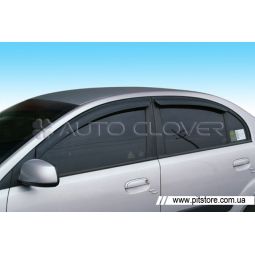 Auto Clover Дефлекторы окон на HYUNDAI ACCENT III '06-10 (накладные) Auto Clover Дефлекторы окон на HYUNDAI ACCENT III '06-10 (накладные)