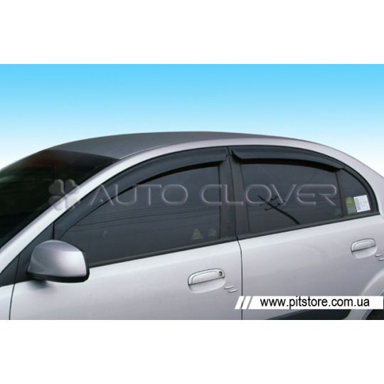 Auto Clover Дефлекторы окон на HYUNDAI ACCENT III '06-10 (накладные) Auto Clover Дефлекторы окон на HYUNDAI ACCENT III '06-10 (накладные)