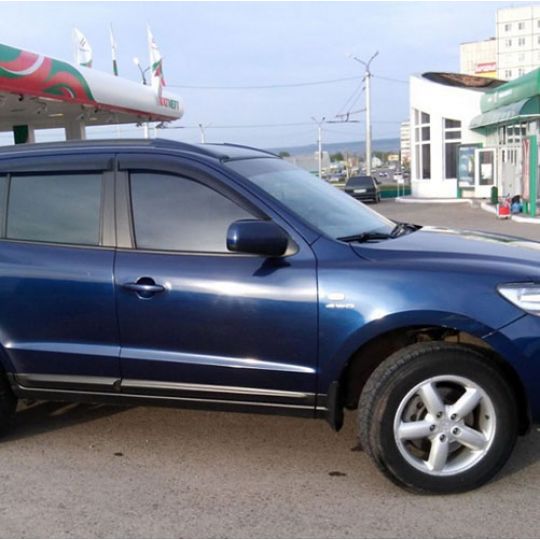 COBRA TUNING Дефлекторы окон на Hyundai Santa Fe II '06-12 (накладные)