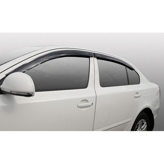 Azard Дефлекторы окон на Skoda Octavia II '04-10 (ПК, накладные) Azard Дефлекторы окон на Skoda Octavia II '04-10 (ПК, накладные)
