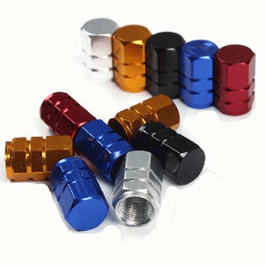 Колпачки на ниппель колеса алюминиевые (Комплект 4 шт.)