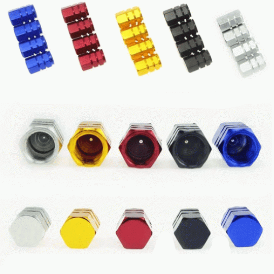 Колпачки на ниппель колеса алюминиевые (Комплект 4 шт.)