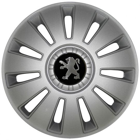 Kenguru Колпаки для колес Rex Peugeot Серые R15" (Комплект 4 шт.)