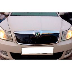 Flyplast Зимняя накладка на решетку радиатора Skoda Octavia II '09- верхняя (глянцевая)