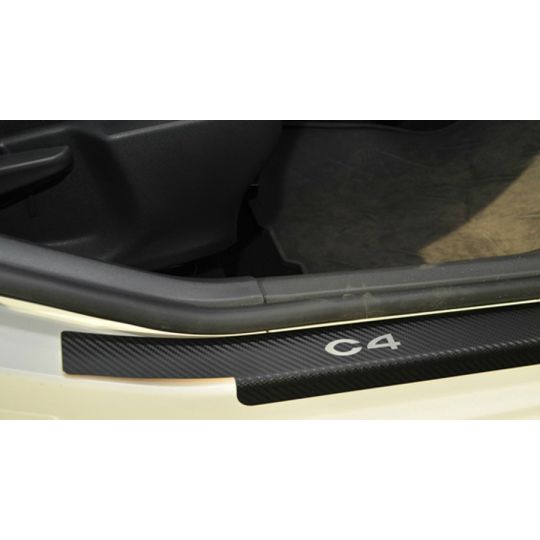 NataNiko Накладки на пороги для Citroen C4 II '10- (Premium+carbon к-кт 4 шт.)