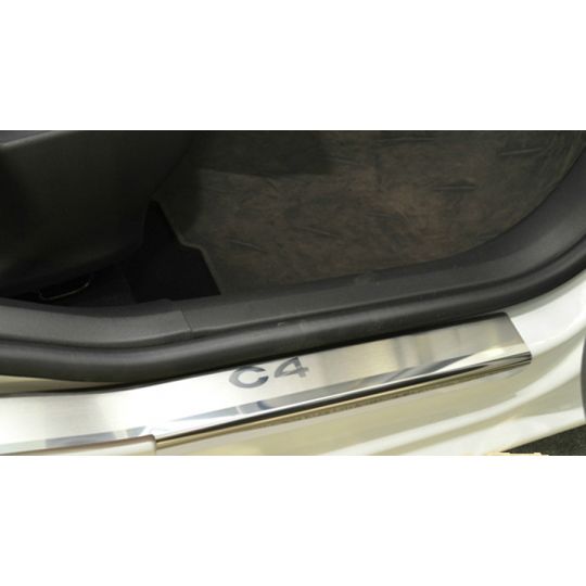 NataNiko Накладки на пороги для Citroen C4 II '10- (Premium к-кт 4 шт.)