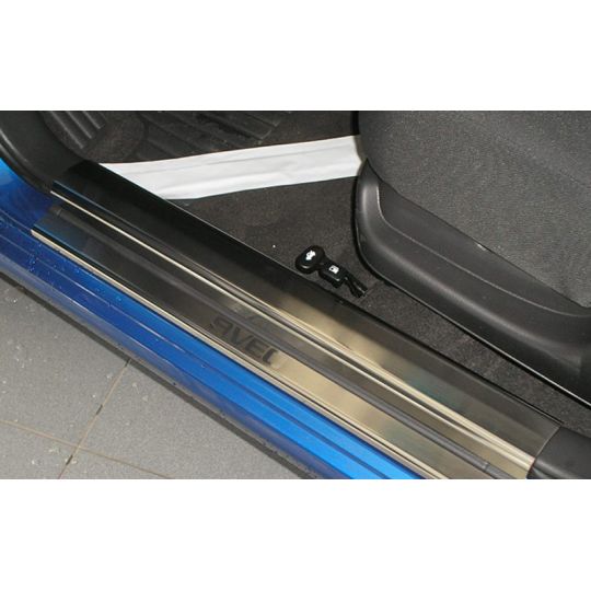 NataNiko Накладки на пороги для Chevrolet Aveo '02-11 (Premium к-кт 6 шт.)