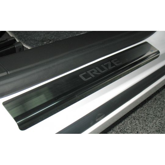 NataNiko Накладки на пороги для Chevrolet Cruze II '08-16 (Premium к-кт 4 шт.)