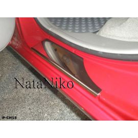 NataNiko Накладки на пороги для Chevrolet Tacuma '00-08 (Premium+carbon к-кт 4 шт.)