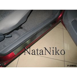 NataNiko Накладки на пороги для Daewoo Nexia '95-16 (Premium+carbon к-кт 4 шт.)
