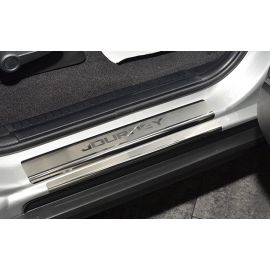 NataNiko Накладки на пороги для Dodge Journey '08- (Premium+carbon к-кт 8 шт.)