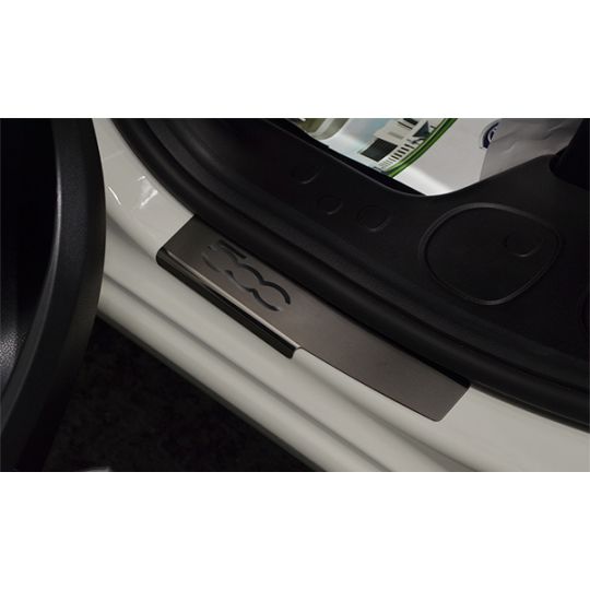 NataNiko Накладки на пороги для Fiat 500L '12- (Premium+carbon к-кт 4 шт.)