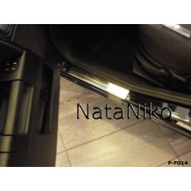NataNiko Накладки на пороги для Ford Fusion '02-12 (Premium+carbon к-кт 4 шт.)