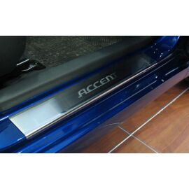 NataNiko Накладки на пороги для Hyundai Accent V '17- (Premium к-кт 4 шт.)