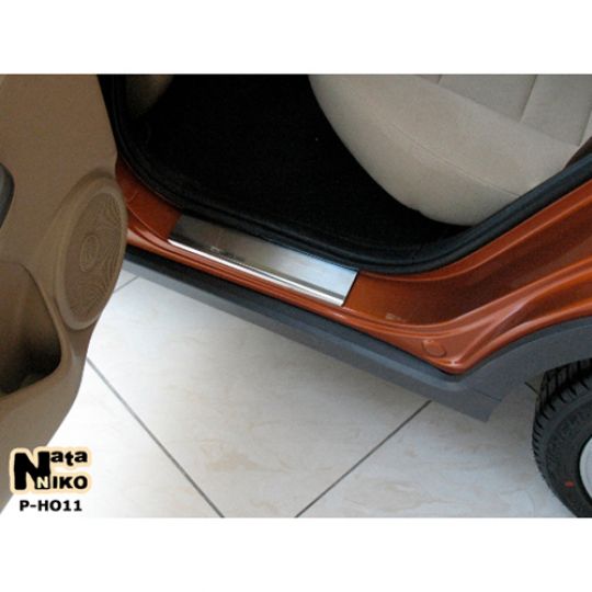 NataNiko Накладки на пороги для Honda Civic VIII '06-11хэтчбек 5d (Premium+carbon к-кт 4 шт.)