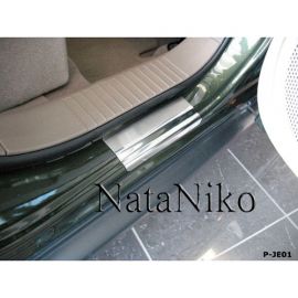 NataNiko Накладки на пороги для Jeep Compass '06-16 (Premium+carbon к-кт 4 шт.)